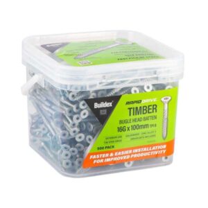 Buildex RapidDrive Zinc Alloy Bugle Head Batten Screws 16-8G x 100mm - 500 Pack