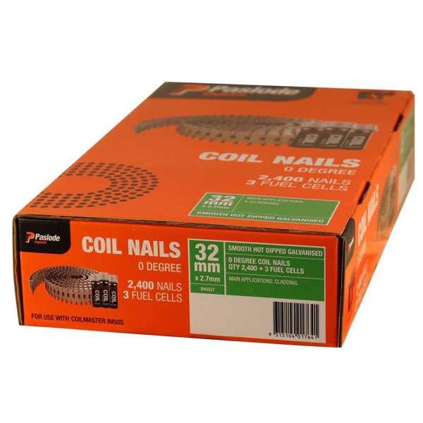 Paslode Impulse Hot Dip Galvanised Coil Nails – 32 x 2.7mm (2400 Box)