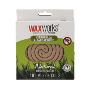 Waxworks Citronella & Sandalwood Mosquito Repellent Coils 10 Pack