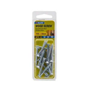 Zenith 10g x 38mm ZP Countersunk Head Wood Screws 18 Pack