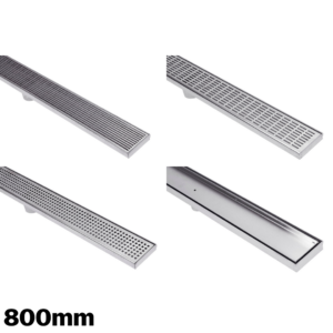 Linear Stainless Steel Grate & Drain – 800mm (Low Profile, Showers & Wet Areas)