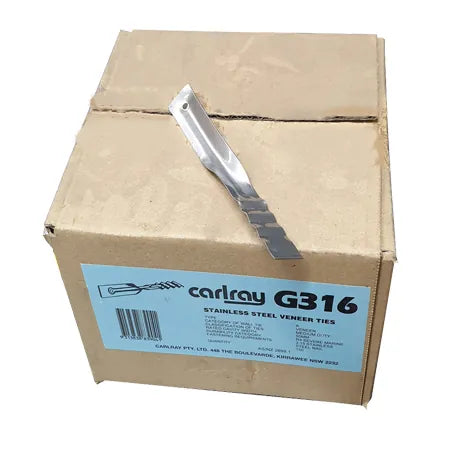 Box Of 150 Twisted Veneer Ties – Stainless Steel Carlray