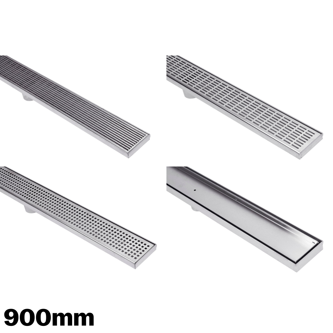 Linear Stainless Steel Grate & Drain – 900mm (Low Profile, Showers & Wet Areas)