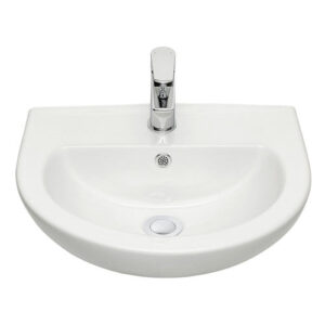 Lawson Wall Basin 1TH With O/F & Brkts White – 500mm x 400mm