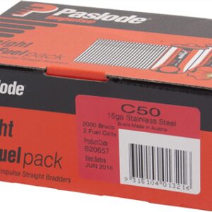 Paslode Impulse (Gas) Straight Brads 16G C-Series Stainless Steel BFP – 50mm (3000pk)