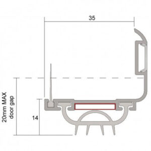 Door Bottom Upgrade Seal – 820mm (20mm Build-Up, Retro-Fit For Uneven Floors)