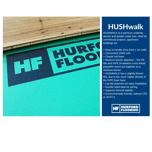 HUSHwalk Acoustic Premium Foam Underlay – 1m x 25m x 2mm