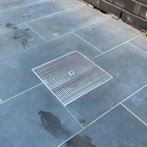 Stainless Steel Square Heelguard Floor Drain – 300 x 300mm – 60mm Deep – 76mm Outlet