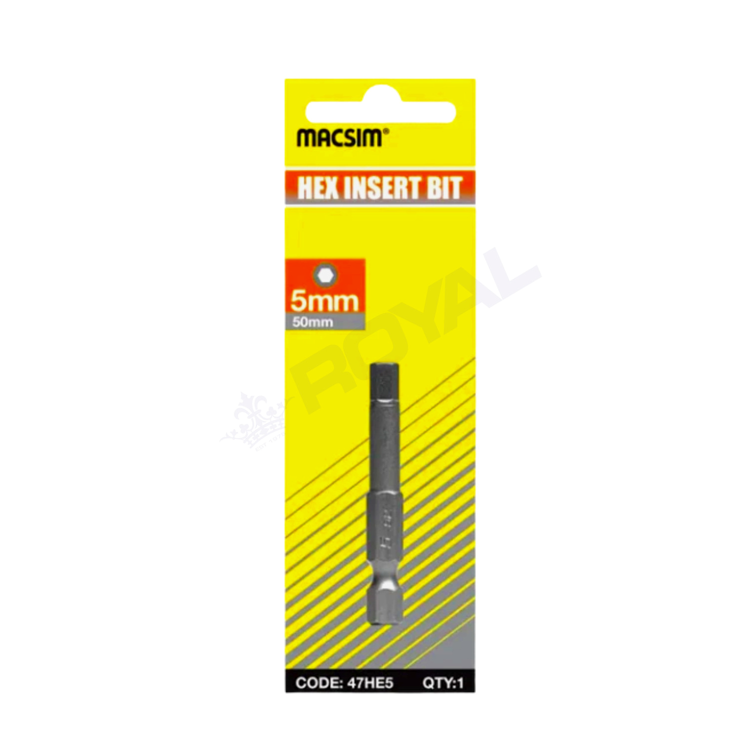 Macsim 5mm x 50mm Hex Insert Bit