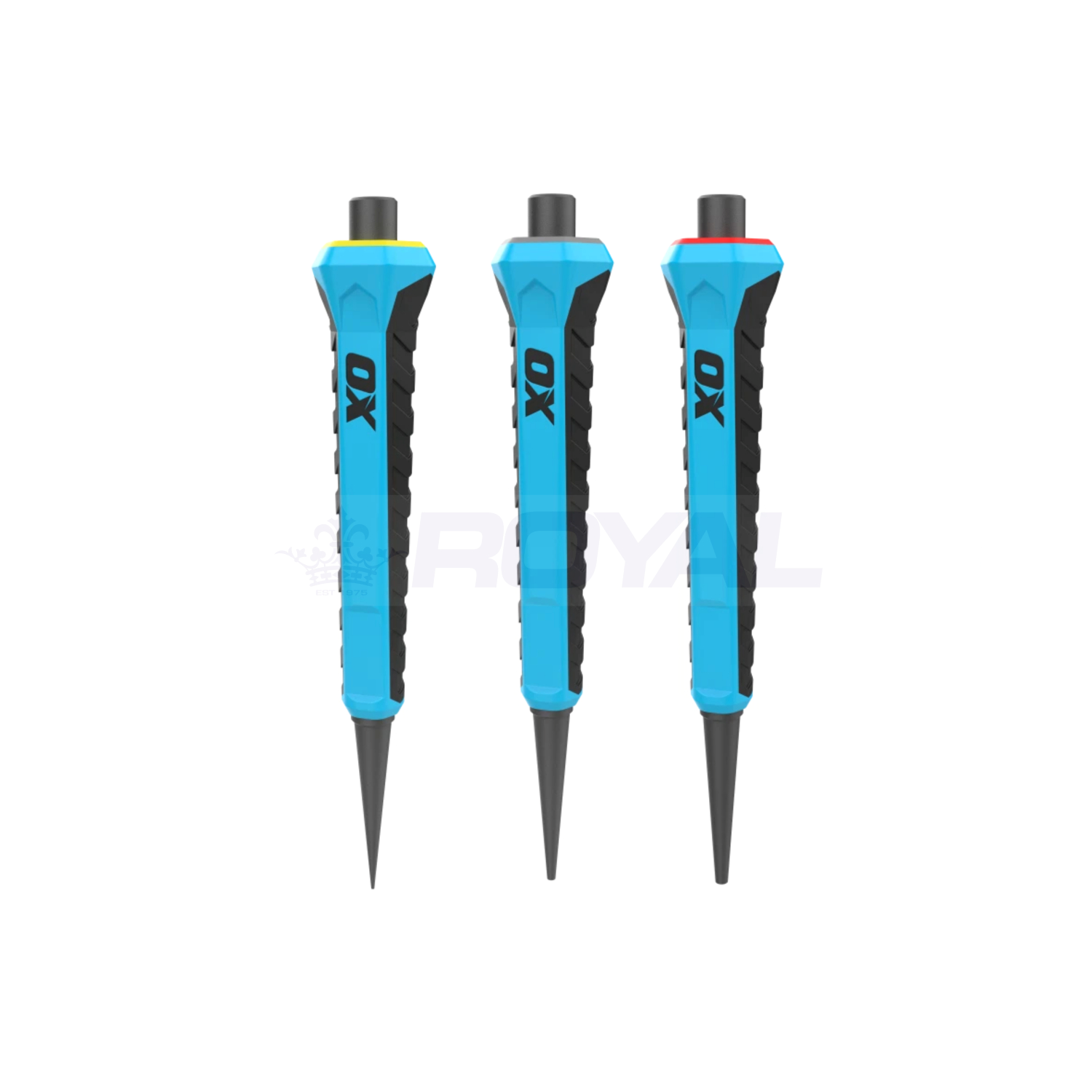 OX Pro Nail Punch with Grip 3-Pack 0.8mm, 1.6mm, 2.4mm
