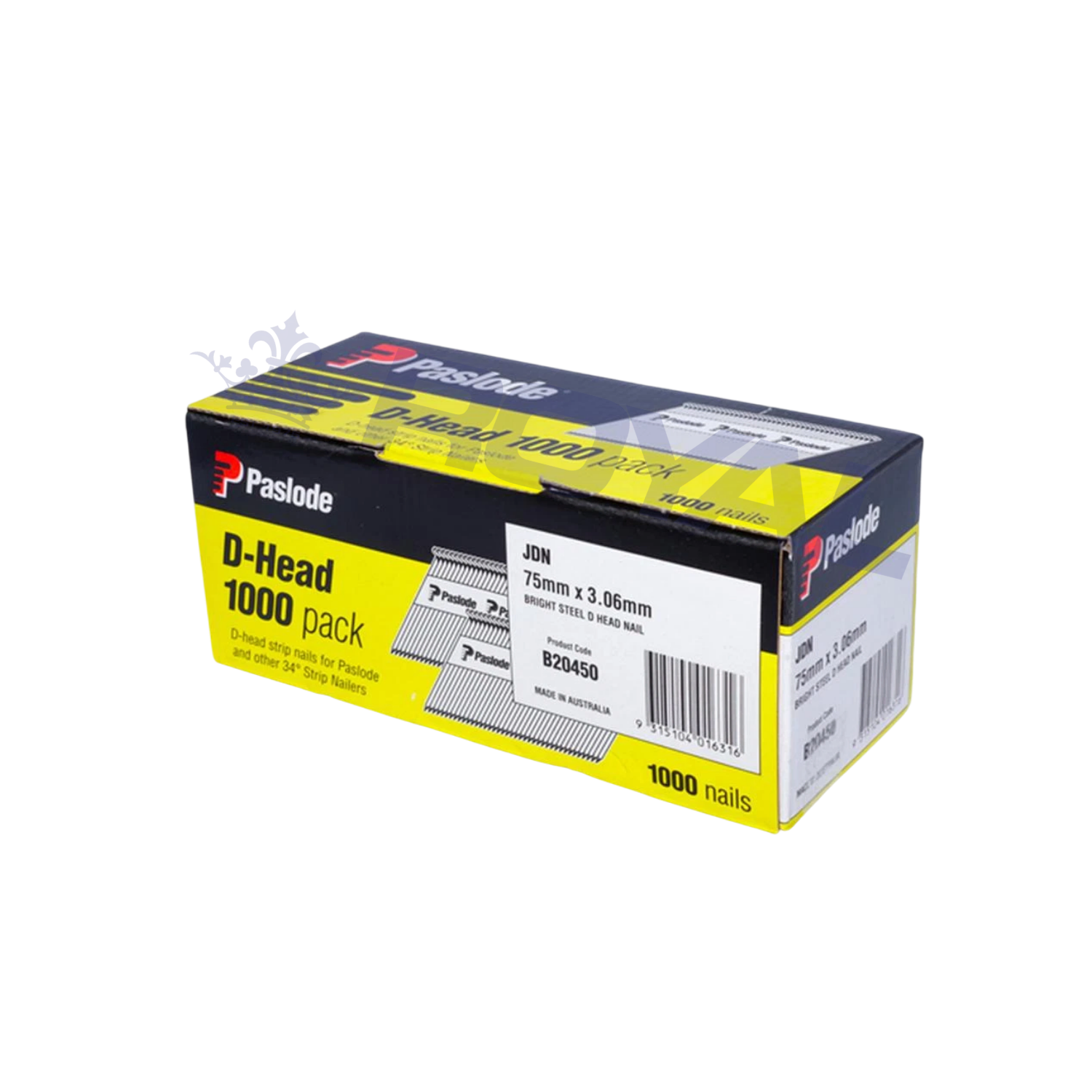 Paslode 75mm x 3.06mm Bright D Head Framing Nails 1000 Pack