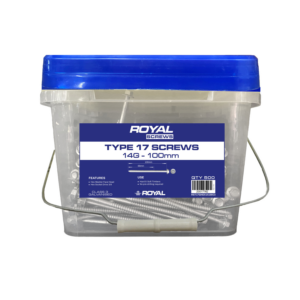 Royal Type 17 Screw Hex Head 14G 10 x 100mm 500 Screws