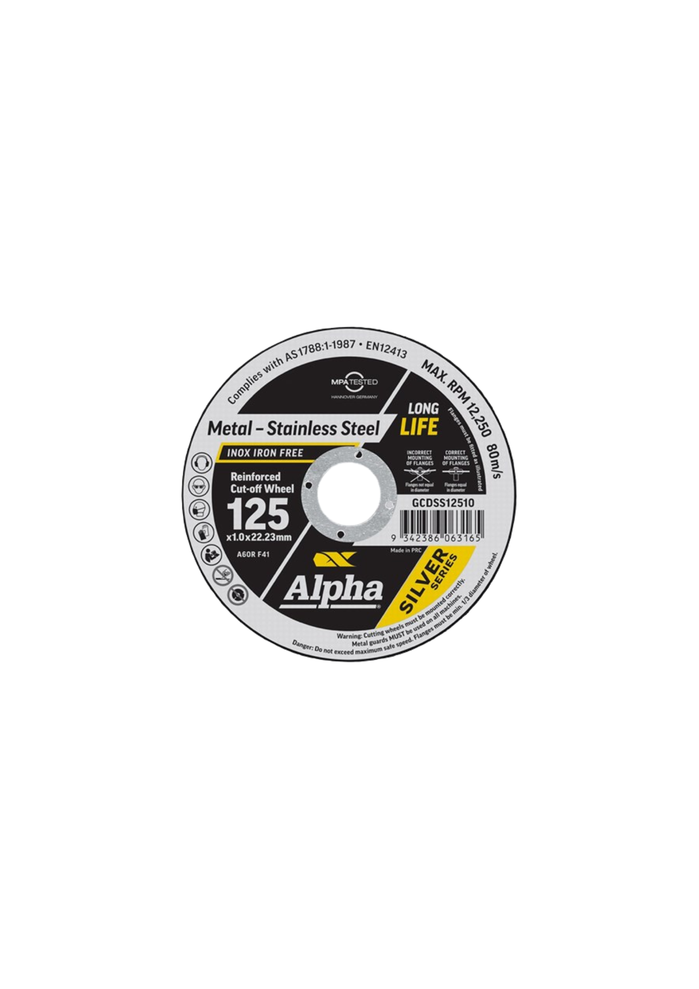 Cutting Disc Silver Series – 125 x 1mm