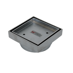 Tile Insert Square Floor Waste – 115mm, Chrome, 100mm Outlet