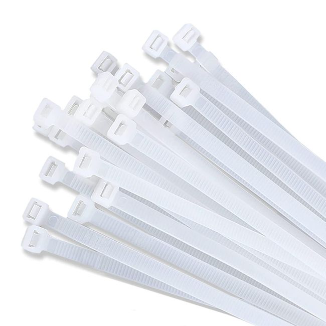 Nylon Cable Ties White – 4.8mm x 300mm (100 Pack)