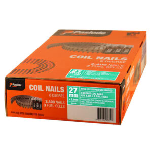 Paslode Electro Galvanised Plastic Collated Ring Nails – 27 x 2.5mm (15 Deg, 3600 Pack)