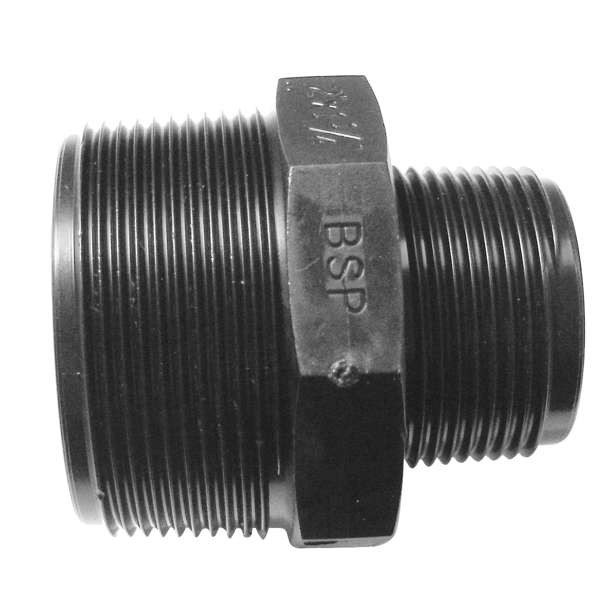 Philmac BSP Threaded Pipe Nipple Poly 1 inch x 3/4 inch