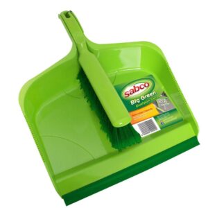 Large Dustpan & Brush Set – Green, Heavy Duty Cleanup