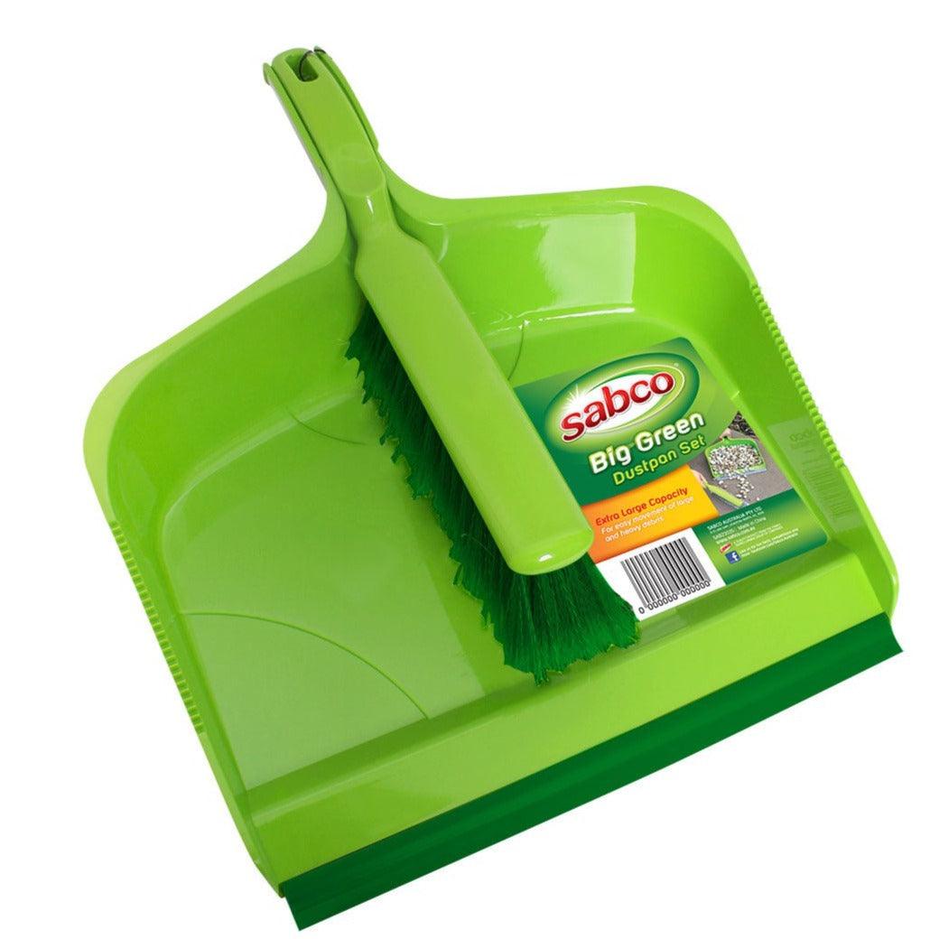Large Dustpan & Brush Set – Green, Heavy Duty Cleanup