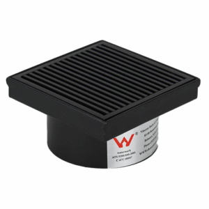 Black Stainless Steel Heelguard Floor Waste – 115mm, 45mm Outlet