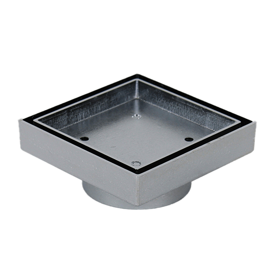 Square Bermuda Chrome Floor Waste – 115mm, 80mm Outlet