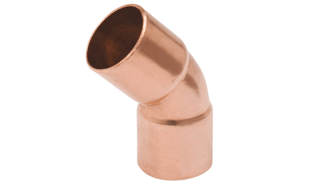 Cu Weld High Pressure Elbow 45 Deg 1D Radius F-F – 50mm