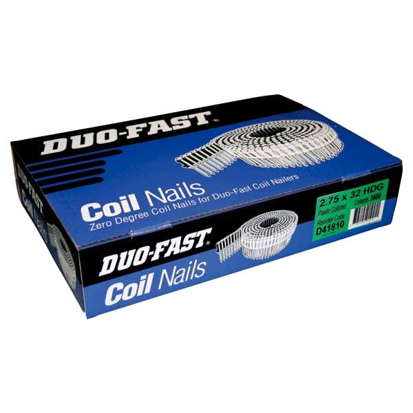 Paslode Duo-Fast Hot Dipped Galvanised Pneumatic Plastic Collated Coil Nail – 32 x 2.7mm (3600 Pack)