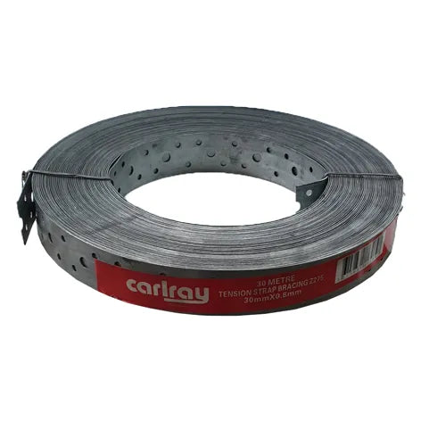 Punched Hoop Iron Strapping – 30 x 0.8mm x 30m Steel Carlray