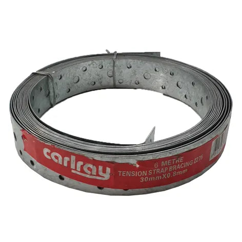 Punched Hoop Iron Strapping – 30 x 0.8mm x 6m Steel Carlray