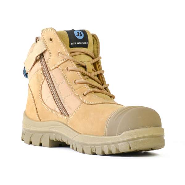 Bata Boot Safety Zippy Zip Lace Up Sided Safety Boot Size 8
