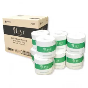 Livi Basics 2-Ply Toilet Tissue Rolls – Box Of 48 Soft Everyday Use