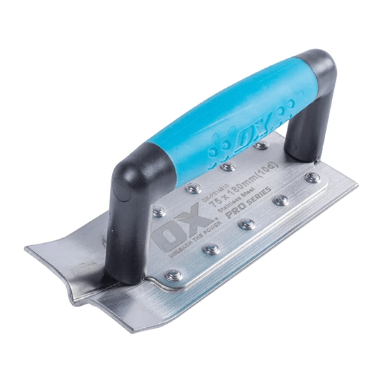 OX Pro Narrow Edging Trowel – 75 x 180mm (10mm Radius)