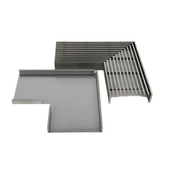 Plastic Corner Grate & Drain Kit – 75mm x 23mm (90° For Strip Channels)