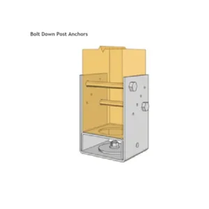 Bolt Down Post Anchor With Washer – 100mm Pryda Post Support