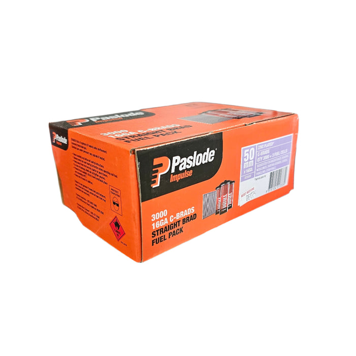 50mm C‑Brad Straight/Angled Brad Nails – Includes Gas Fuel Cell
