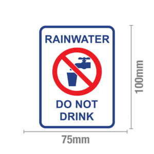 Sign InchRainwater Do Not DrinkInch Metal Black/Yellow – 100mm