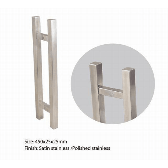 Stainless Steel Door Pull Handle – 800mm (Rectangular Profile)