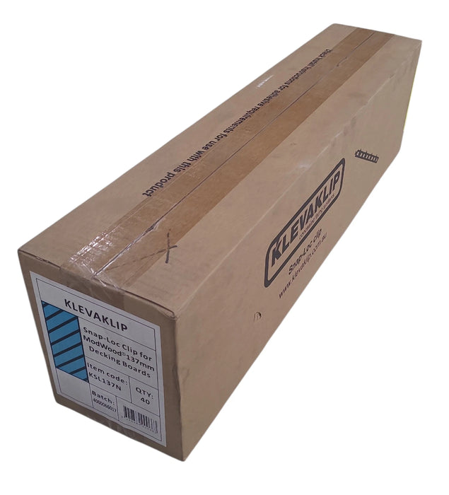 137mm Klevaklip Snap Lock 40pc Box 9m2 Coverage