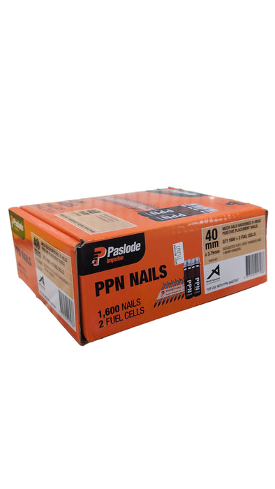 Paslode 40mm x 3.75mm PPN Nails Qty 1600 + 2 Fuel Cells