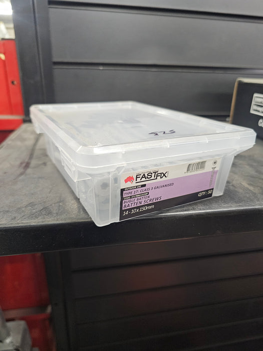 14g 10 x 150mm Bugle Batten Screws Galvanised Box 50