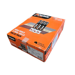 Paslode Gas Bright 75mm x 3.06mm D-Head Framing Nails 3000pc + 3 Fuel Cells