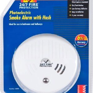 24/7 Fire Protection Photoelectric Smoke Alarm with Hush
