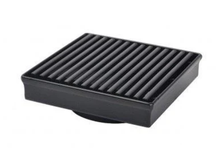 Grills Square Floor Drain (115x115x80mm) - Color: Black