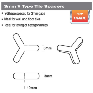 Y Tile Spacer 250Pcs (2 Sizes) - Size: 3mm