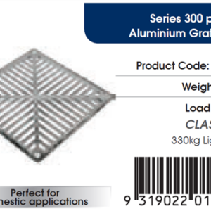 Series 300 Grate Only Galvanised Ductile Iron Class C Civil