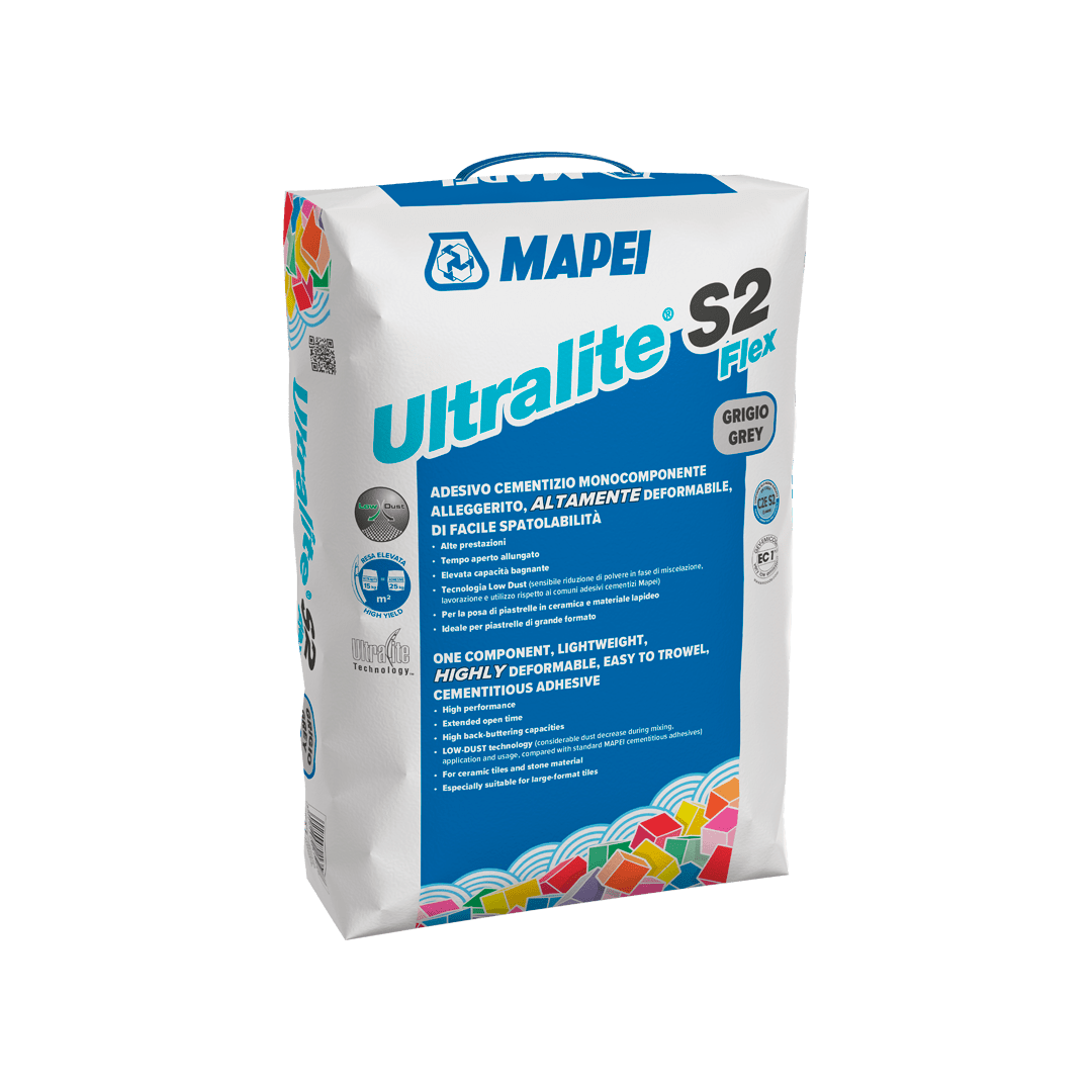 Mapei Ultralite S2 T Flex Large Tile Adhesive White & Grey 13.5kg - Color: Grey