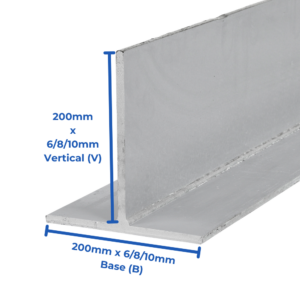 Steel T-Bar & T-Beams - Galvanised - 200x10/200x10 x 6000mm long