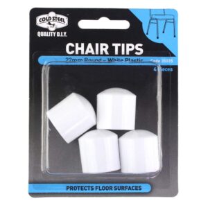 Cold Steel Chair Tips Round White Plastic 22mm