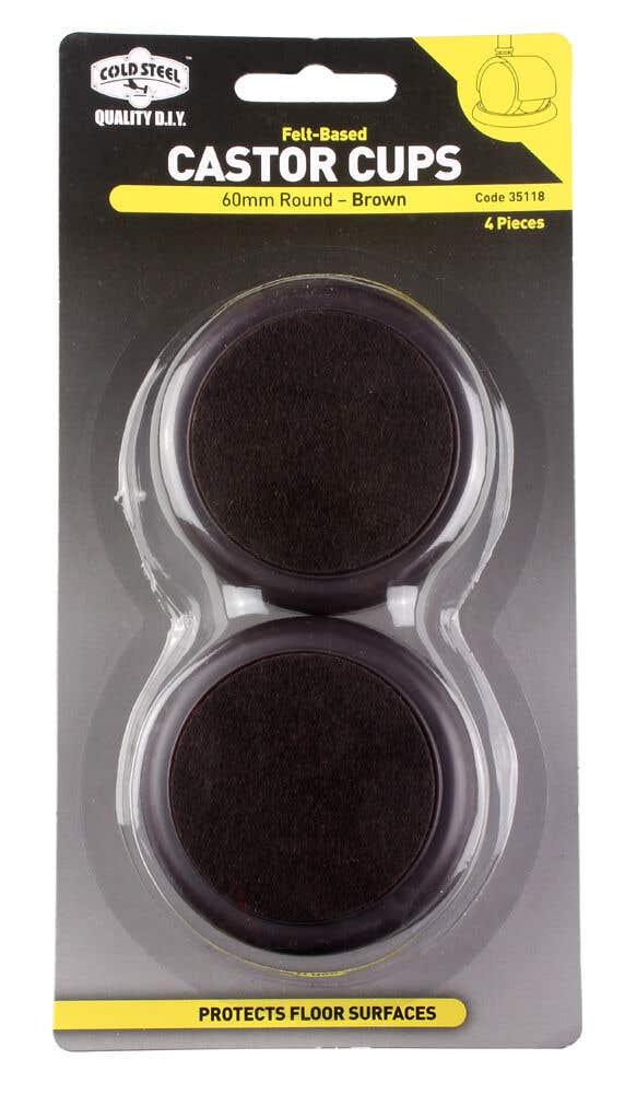 Cold Steel Castor Cups Felt Based Round 60mm