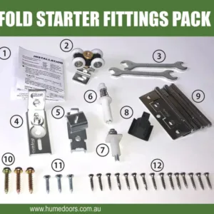 Hume Door Multifold Track & Fittings (8Leaf) 3.4M Track 2 Starter 2 Ad